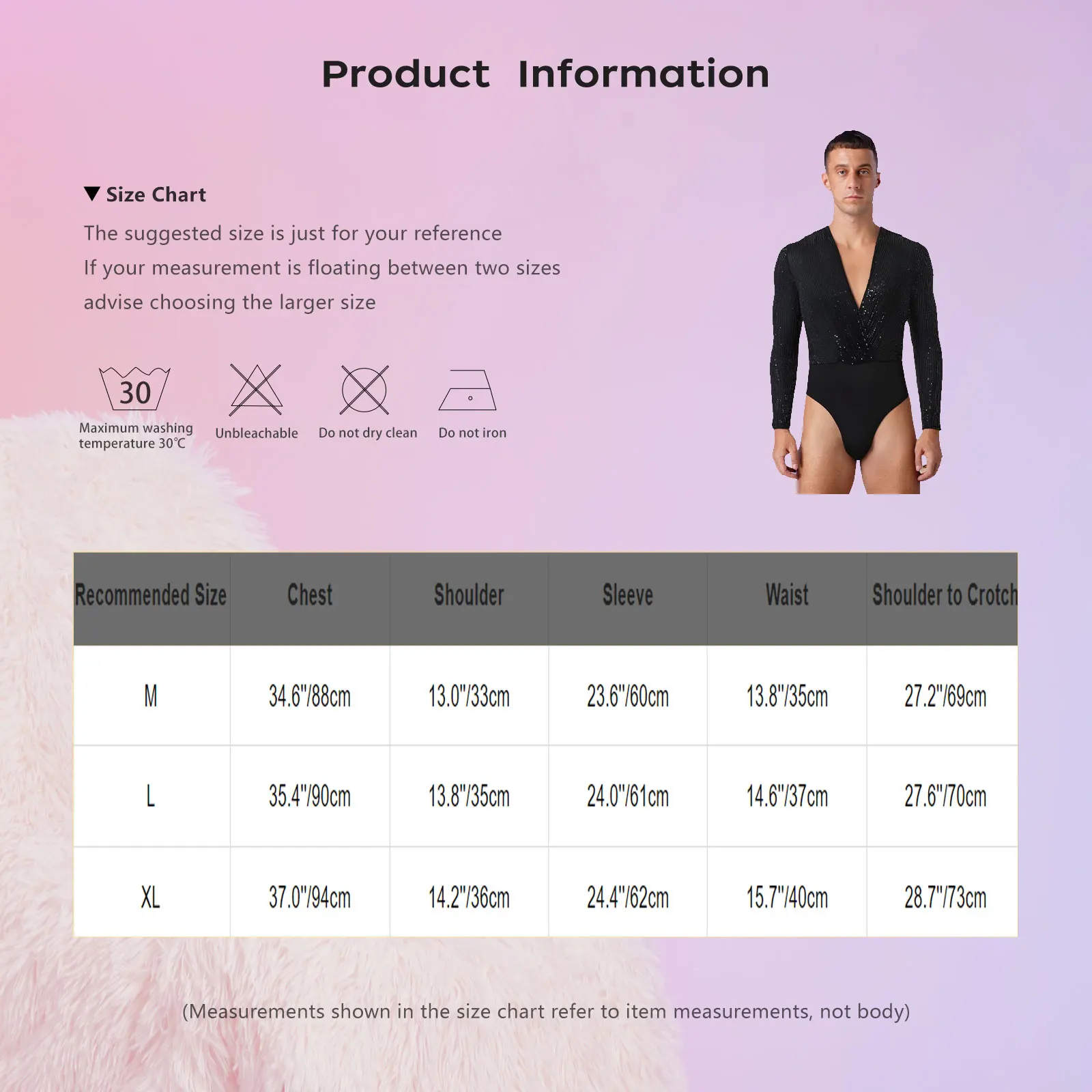 

Men Glittery Sequin Leotards Bodysuit Ballet Gymnastic Dancewear Deep V Neck Front Wrap Jumpsuits Long Sleeves Clubwear Party