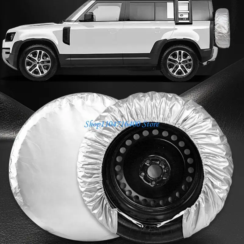 

y1gd 190T Polyester Car Tire Sleeves with Safety Hooks Elegant Wheel Covers with Secure Hooks Weather Resistant Protectors
