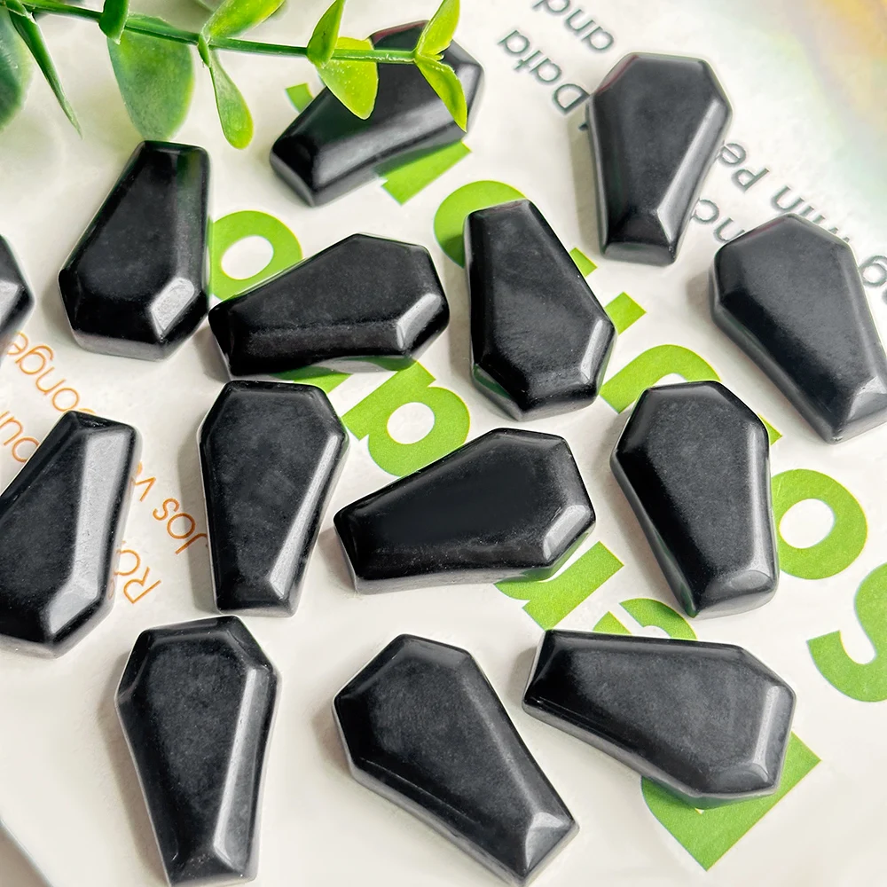 5/10/15pcs Black obsidian Crystal semi-precious stone mini coffin board, crystal jewelry, crystal Rough stone, preferred home of