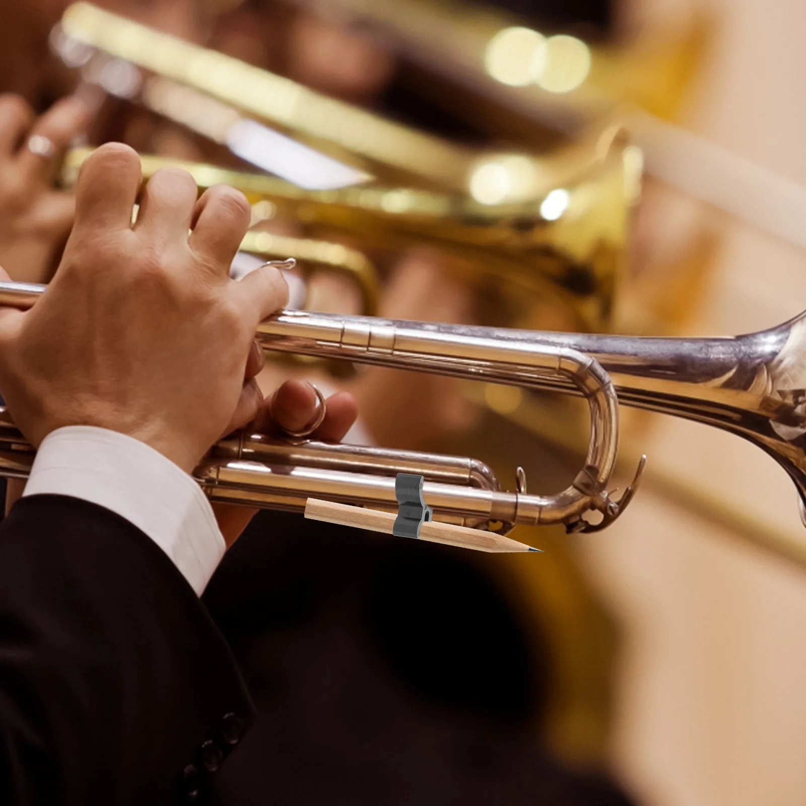 

3pcs Black Abs Trumpet Pencil Clips Holder For French Horn Portable Pen Clips Musical Instruments Horn Pencil Clip Desk