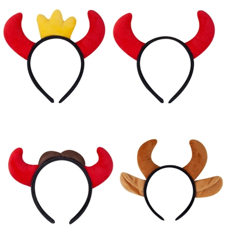 

Delicate Horned Headbands For Theme Parties Soft Adjustable Design Safe For Sensitive Skin Family Event Accessory