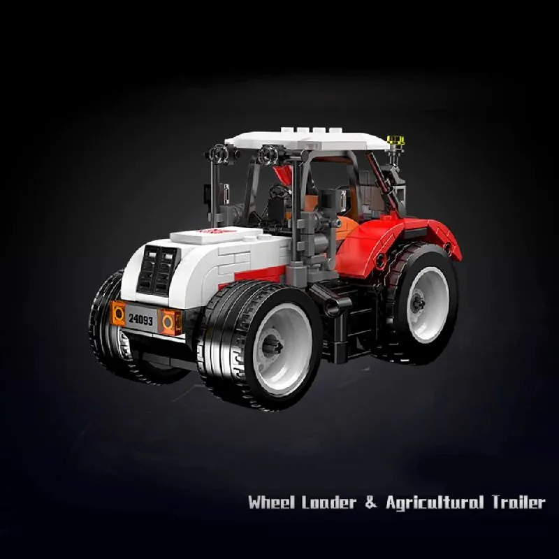 2in1 휠 로더 농업용 트레일러 빌딩 블록 기술 트랙터 조립 브릭 모델 키트 장난감 성인 어린이 선물 504PCS