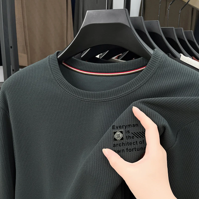 جودة عالية طويلة الأكمام هوديي الرجال الربيع والخريف جديد عارضة السترة فضفاض تي شيرت أعلى