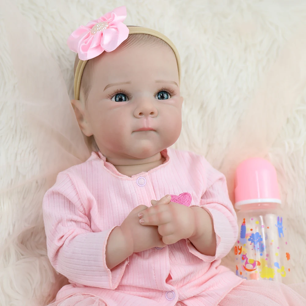 18 بوصة بيتي بيبي تولد من جديد فتاة كامل الجسم سيليكون الفينيل دمية مع اليد مفصلة رسمت الجلد تحصيل الفن دمية هدية الكريسماس #5