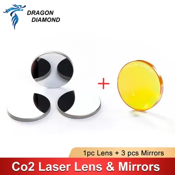 1pc US focus lens diameter 12-20mm FL 38.1-101.6mm + 3pcs Mo mirror Dia 20mm thickness 3mm for CO2 laser engraving cutting machine