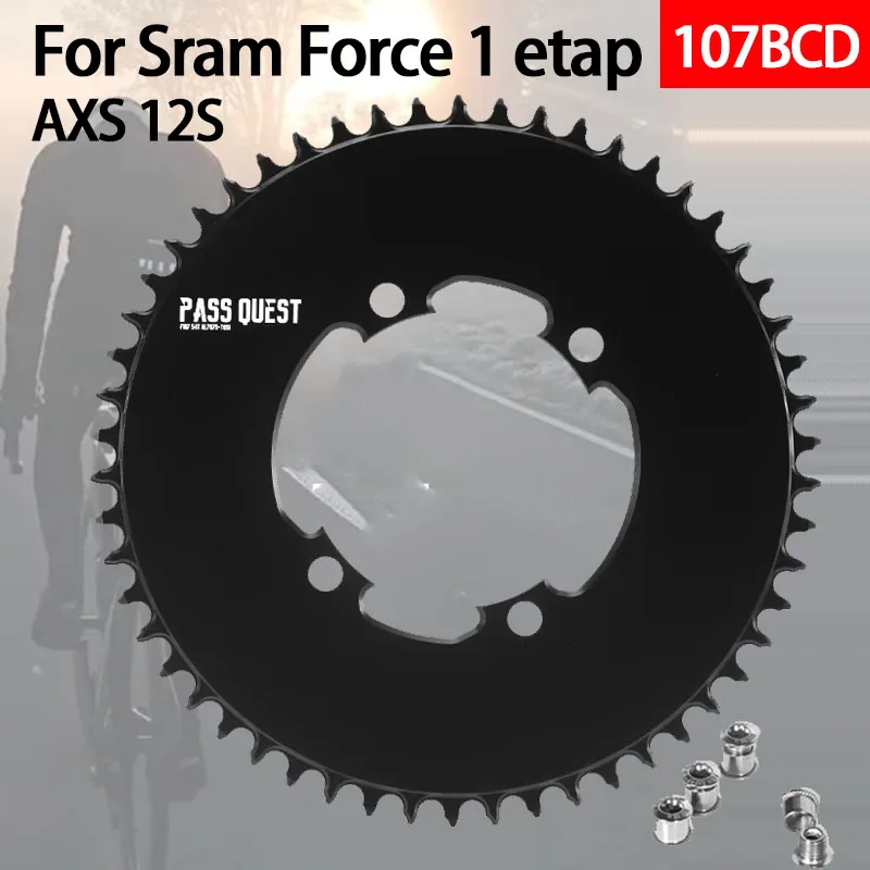 107 Bcd Chainring 1x For Sram Force 1 Etap Xplr Axs 12 Speed Narrow Wide Teeth 44t 46t 50t 52t Road Bike Crown Chainwheel
