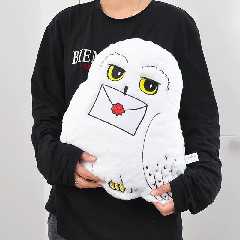 HUGKIS-almohada Adorable oficial de Harry Potter Hedwig, decoración de sofá de peluche de búho nevado de 16 pulgadas, juguete de peluche coleccionable de película