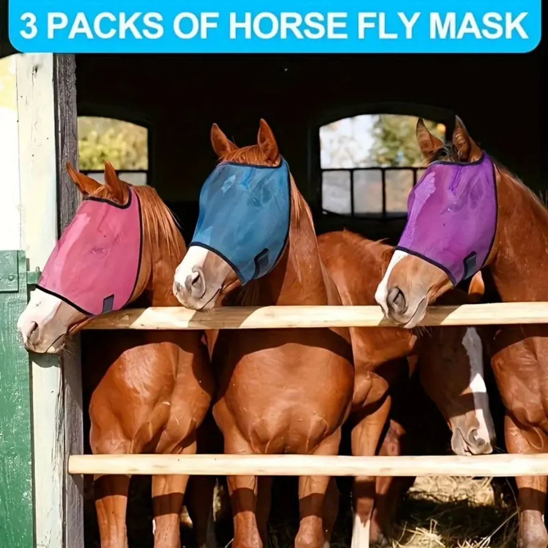 

Mosquito proof horse head mask, breathable Lycra fabric, insect proof, mosquito proof, sun shading equestrian equipment