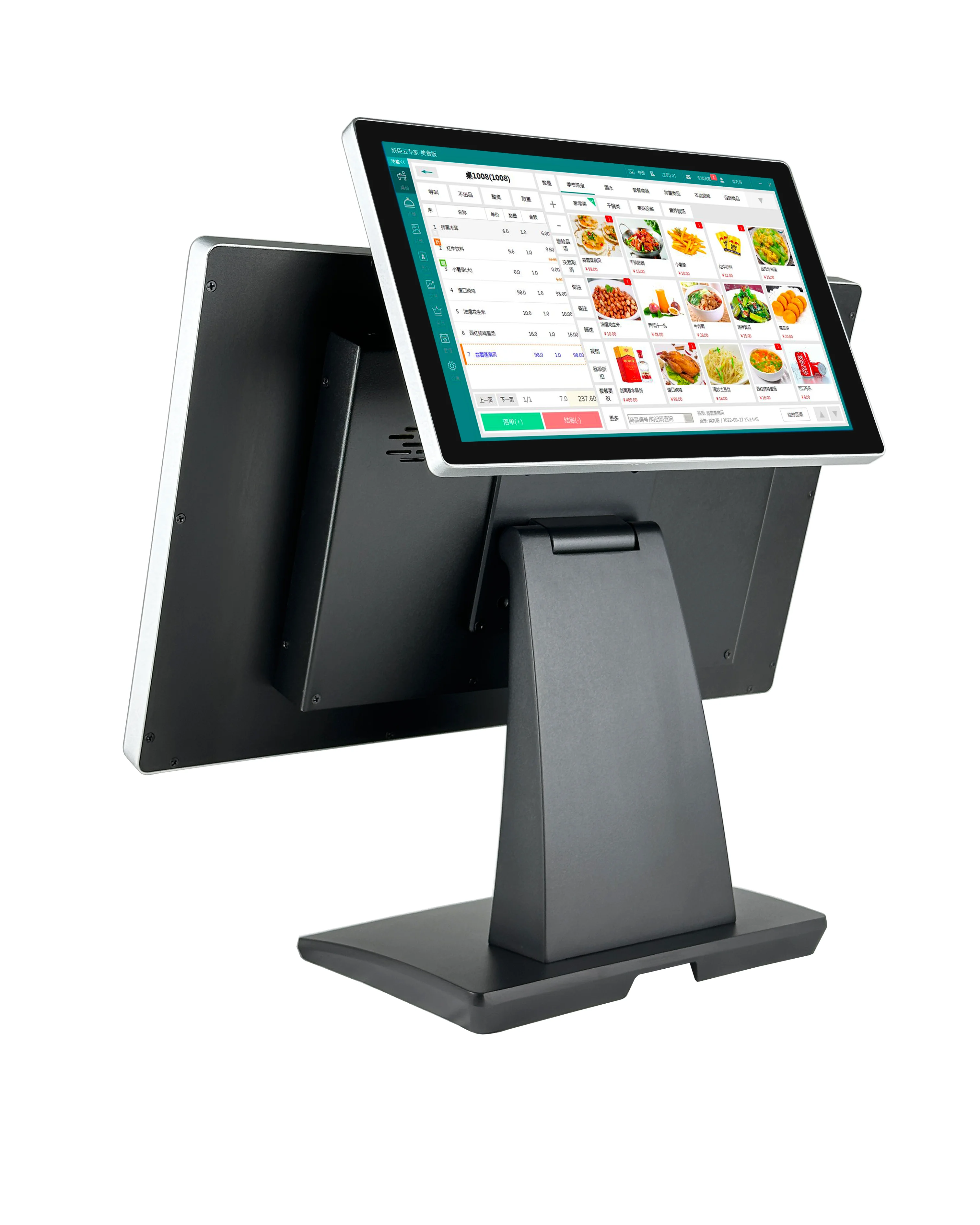 تكوين Win10/Android/Linux 18.5/21.5 بوصة شاشة واحدة مزدوجة نقطة المبيعات شاشات تعمل باللمس، أنظمة نقاط البيع الكل في واحد-ODM