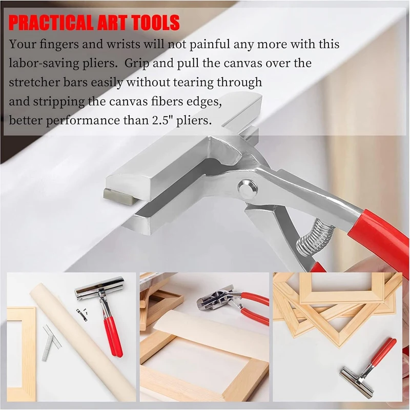 Duty Canvas Pliers And Staple Remover Set Stainless Steel Anti-Corrosion Canvas Stretching Pliers Stretcher Set Kit With Spring