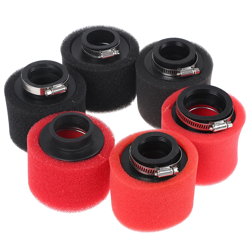 Black and Red Straight Neck Foam Air Filter 36mm 39mm 40mm 42mm 46mm 50mm Sponge Cleaner Moped Scooter Dirt Pit Bike Motorcycle