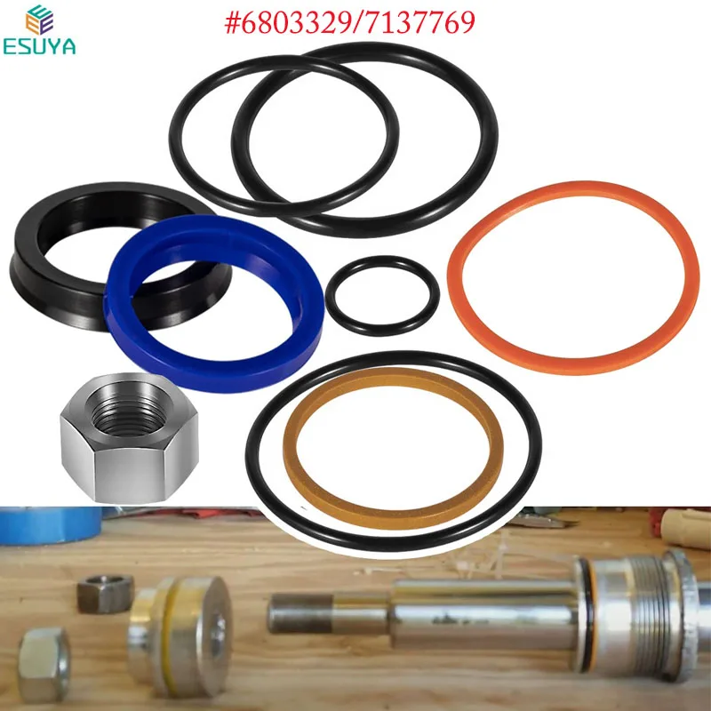 

ESUYA 6803329/7137769 Hydraulic Lift Cylinder Seals Kit Fits for Bobcat 444, 500, 520, 530, 533, 540, 542B, 643, 731, 743 Etc