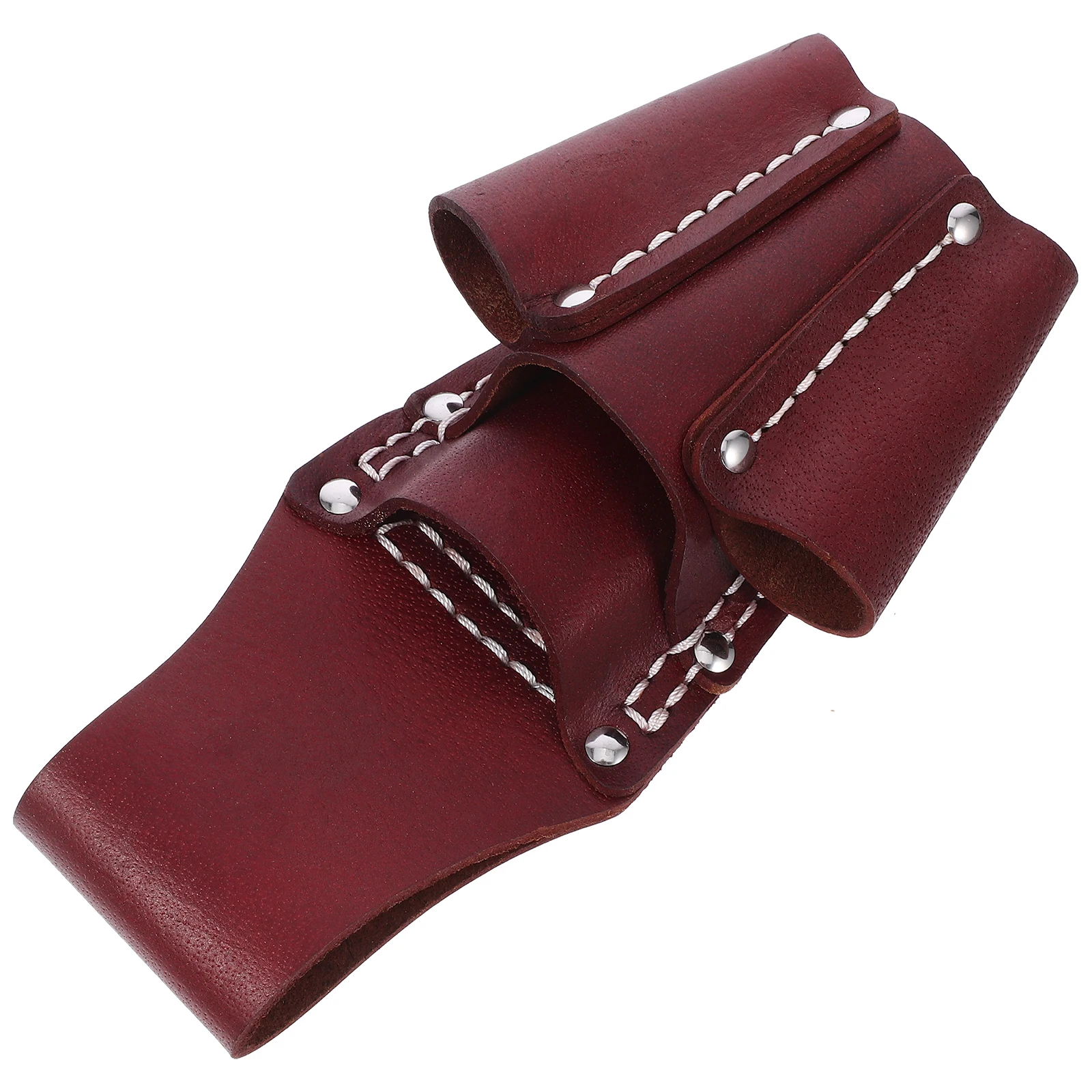 Cowhide Tool Bag Durable Repairing Tools Pouch Multiple Pockets Gardening Construction Electrical Work Storage Toolbox Portable