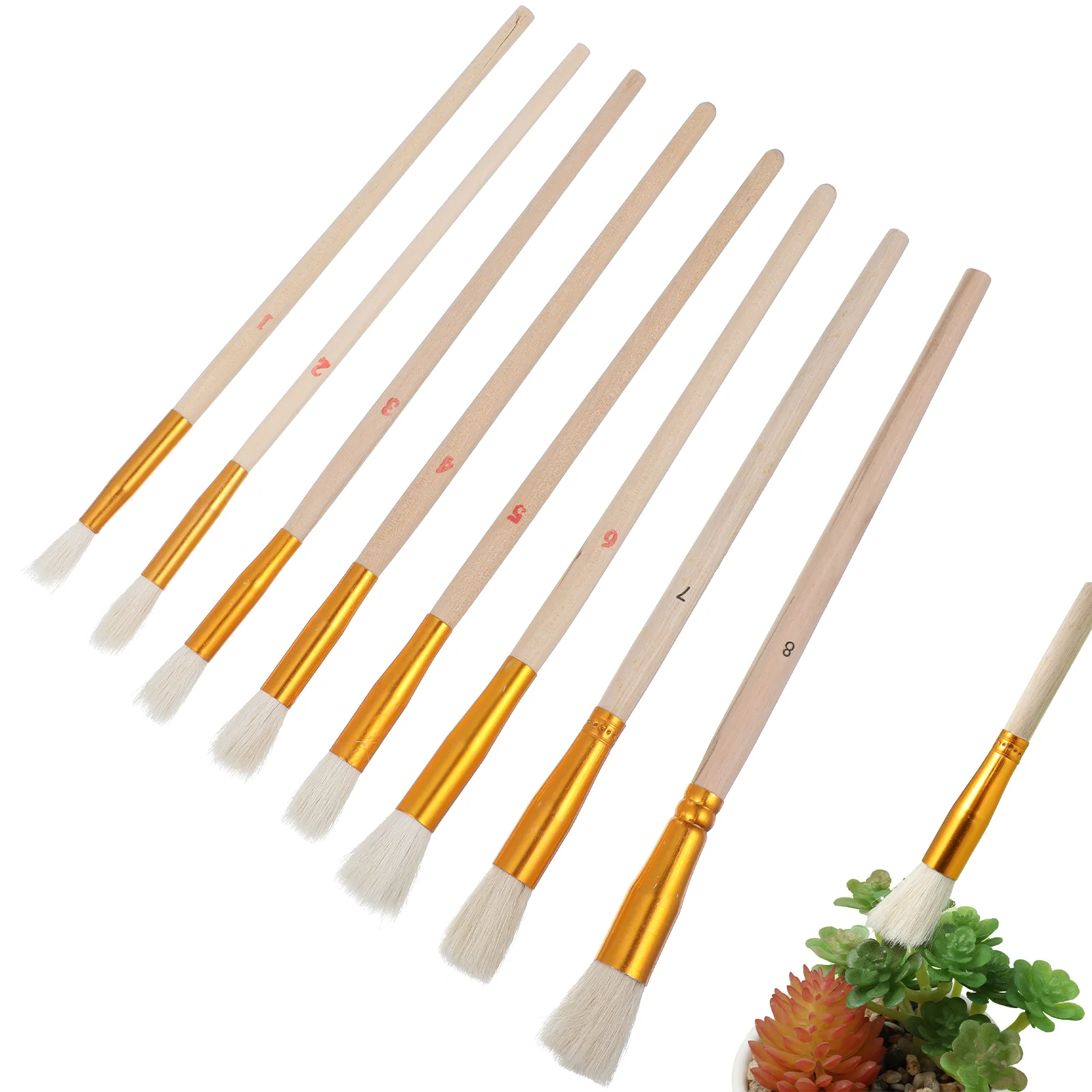 

8 Pcs Artificial Chalk Pollinator Tool Plants Yard Pollination Garden Supplies Powder Duster Wood Self Child Succulent Planters