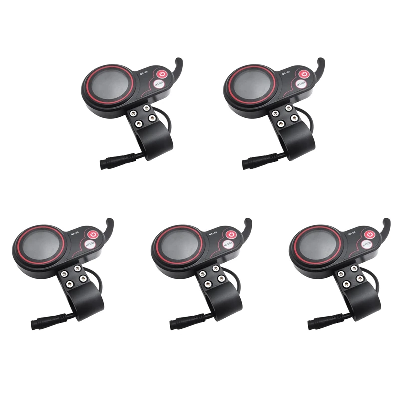 

5X QS-S4 48V-60V Thumb Throttle LCD Display Meter For Zero 8 9 10 8X 10X Electric Scooter 6PIN Display Accessories