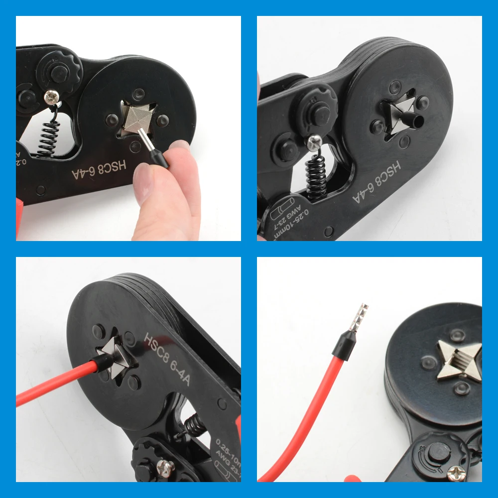 Household Electrical Kit With Box Ferrule Pliers Crimping Pliers HSC8 6-4A Tubular Terminal Crimper Wire Ferrule Crimper Tools image 6