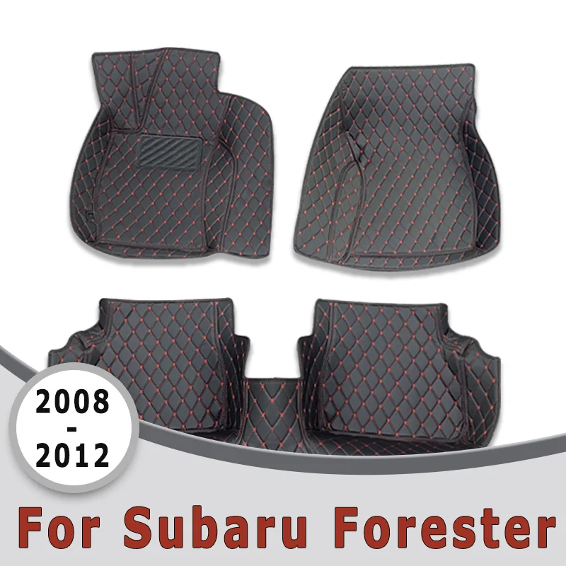 車のフロアマットトランクマットスバルフォレスター-2008-2009-2010-2011-2012-レザートランクカーペット自動車インテリアアクセサリー