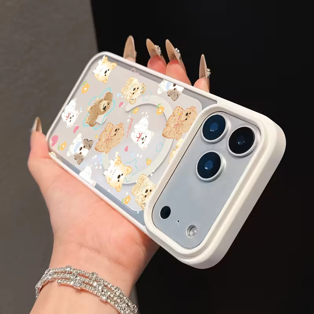 Amiable Puppy Niedliche Transparente Hülle für Magsafe iPhone 15 16 Pro Max 17 14 11 13 12 Pro Max Plus Hülle Magnetisches Kabelloses Laden Coque – Detail 12