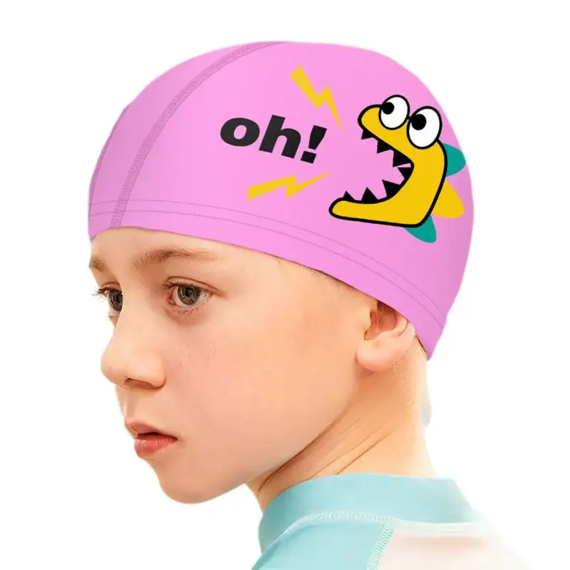 

Toddler Swim Cap Comfortable Head Covering Cap Cute Cartoon Swimming Equipment For Girls Boys Teens Toddler Swimming Hat For