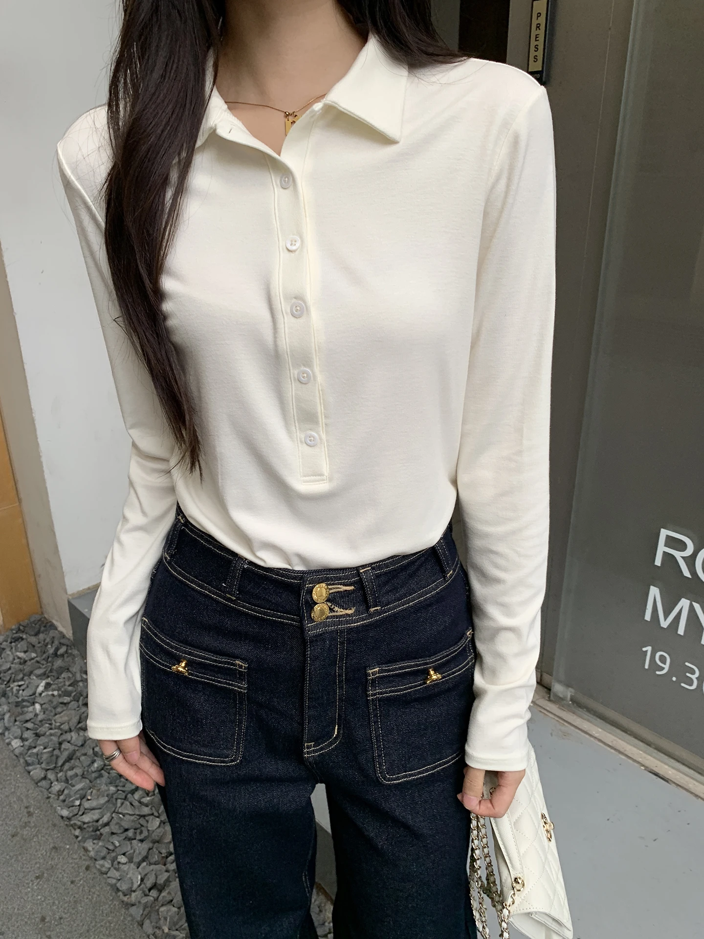 

Мягкий вязаный топ из кашемира для женщин, повседневный, с высокой талией, дышащий, с длинными рукавами, однотонный, ME Baby