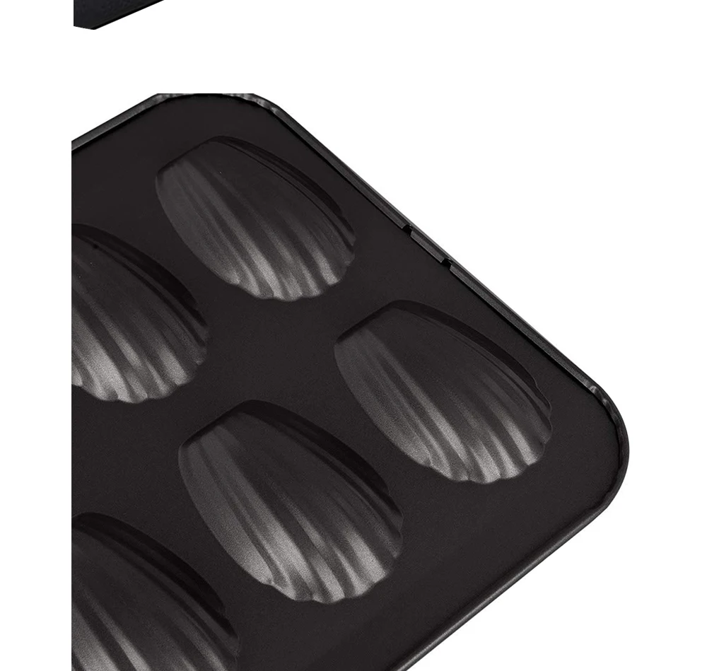 thumbnail image 2 of Ghost Cookie Cutter 2-Pack Nonstick Madeleine Pans - 12 Cavity Shell Shape Baking Molds Carbon Steel Carbon Steel Baking Pans 2 of 12