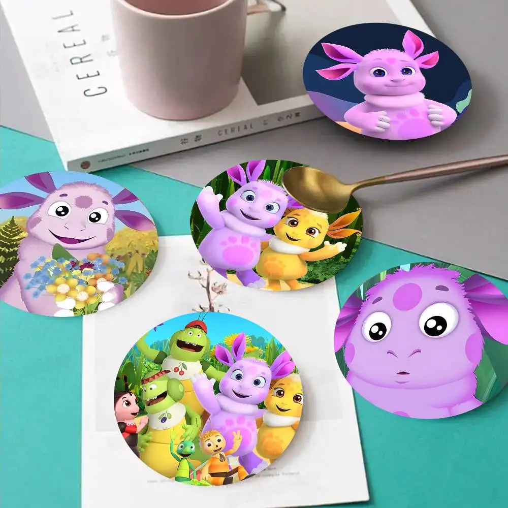 1pc L-untik Wooden Coaster Colour Printing Cup Mat Home Desk Decoration Gifts