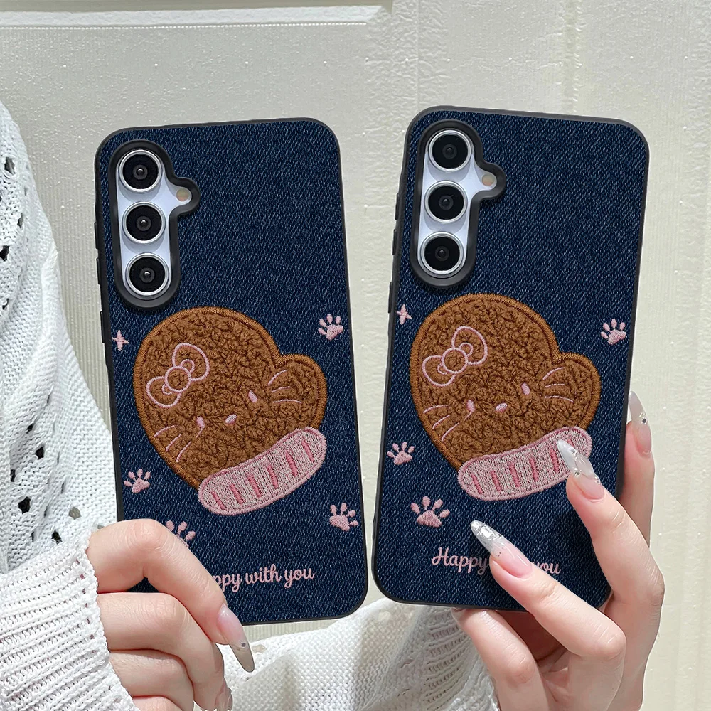Plush Gloves Phone Case For Samsung A57 5G S26 Ultra A56 5G S25 Ultra A37 A55 A17 A07 A26 S24 FE A05s A35 Silicone Capinha Caha