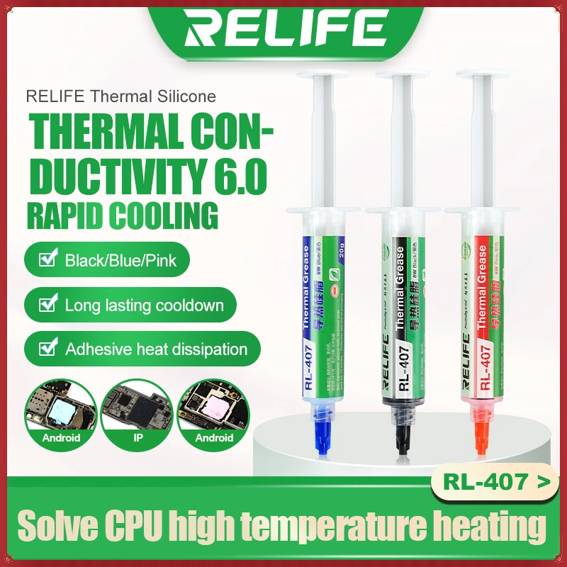 RELIFE RL-407 Thermal Grease Flux Efficient Heat Conduction for IPhone Android Phones Graphics Card Computer CPU Rapid Cooling