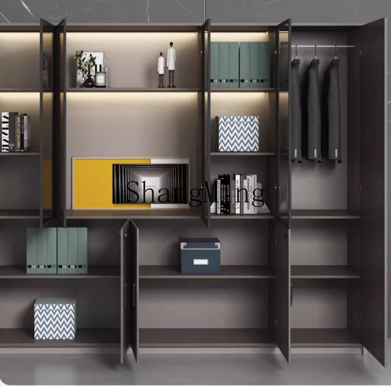 ZYY office background file cabinet wooden data simple solid wood storage storage cabinet