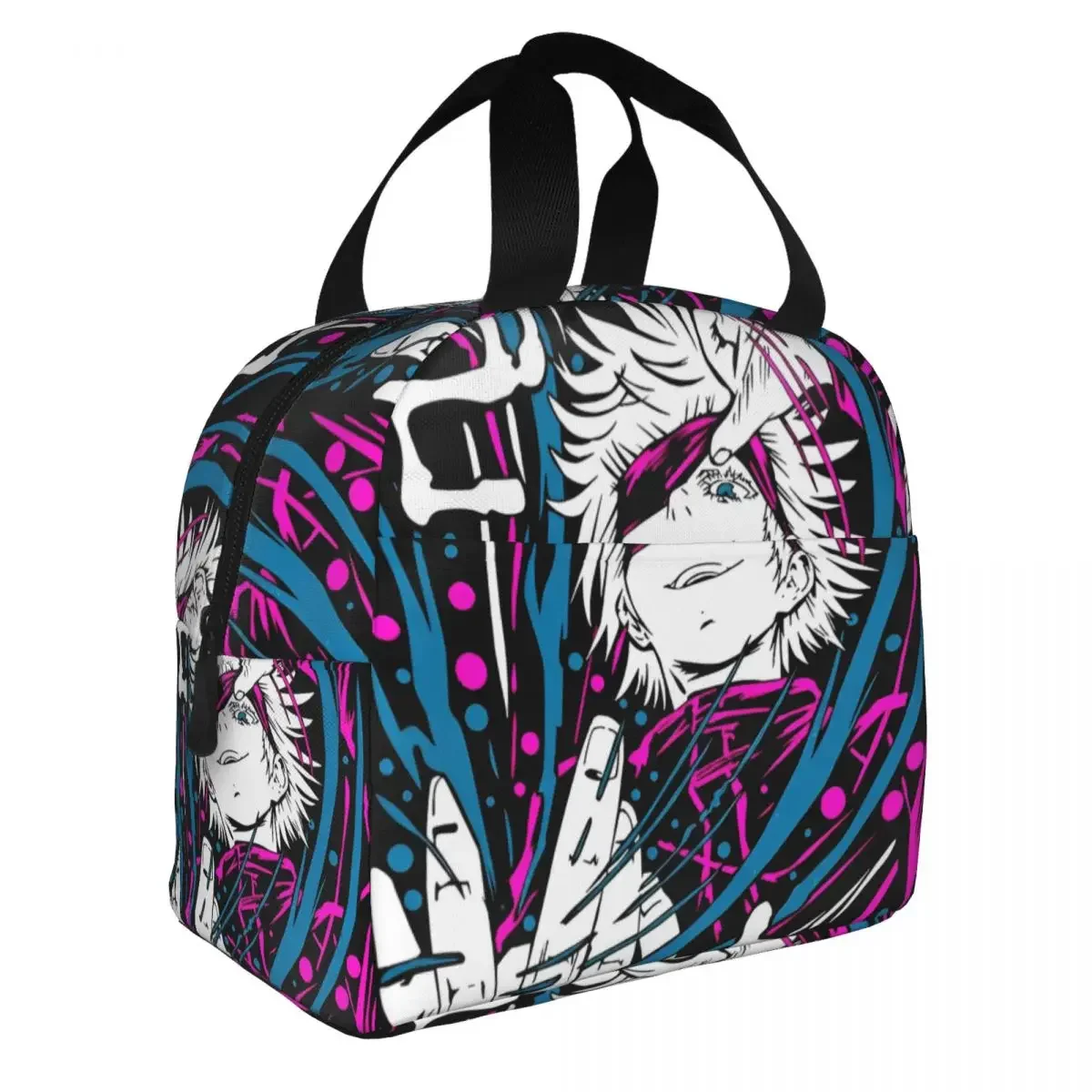 Gojo Satoru Insulated Lunch Bag Cooler Bag Meal Container Jujutsu Kaisen Japanese Anime Large Lunch Box Tote Food Handbags Work