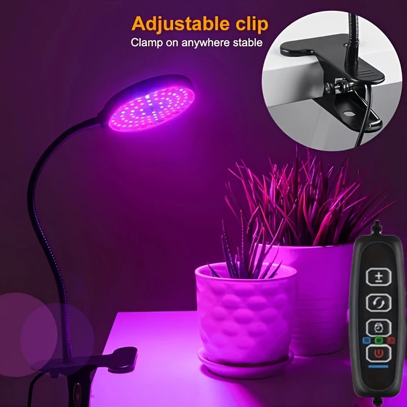 Plant Growth Light 15W full Spectrum LED Waterproof Fill Light,with  Auto Timed Switch 5 Dimmable and Adjustable Gooseneck Tubes