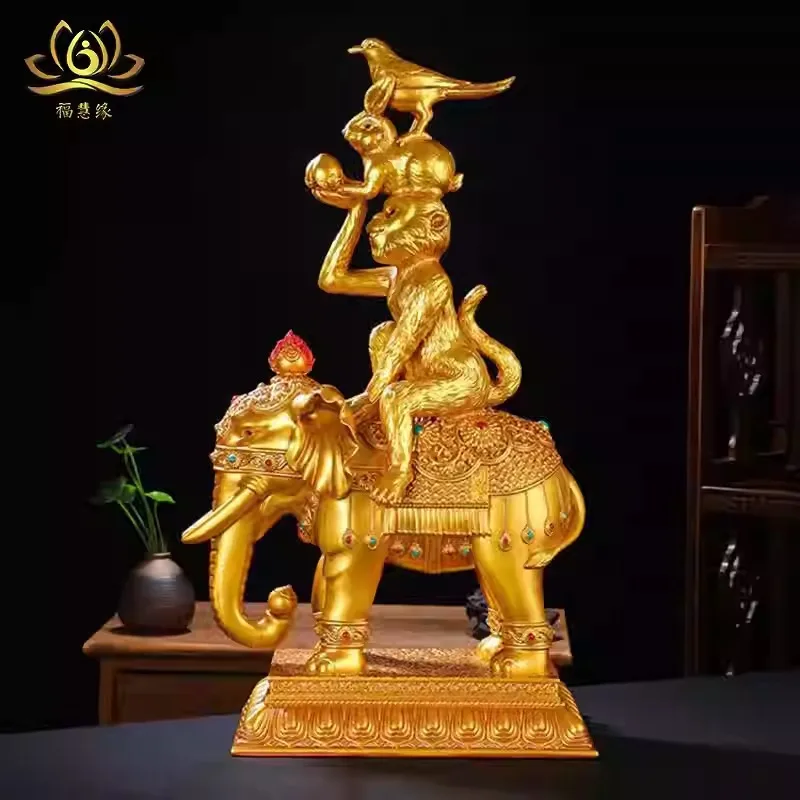 Home Decor: Auspicious Four Symbols Figurine for Tibetan Buddhist Altars, Symbolizing Harmony and Prosperity