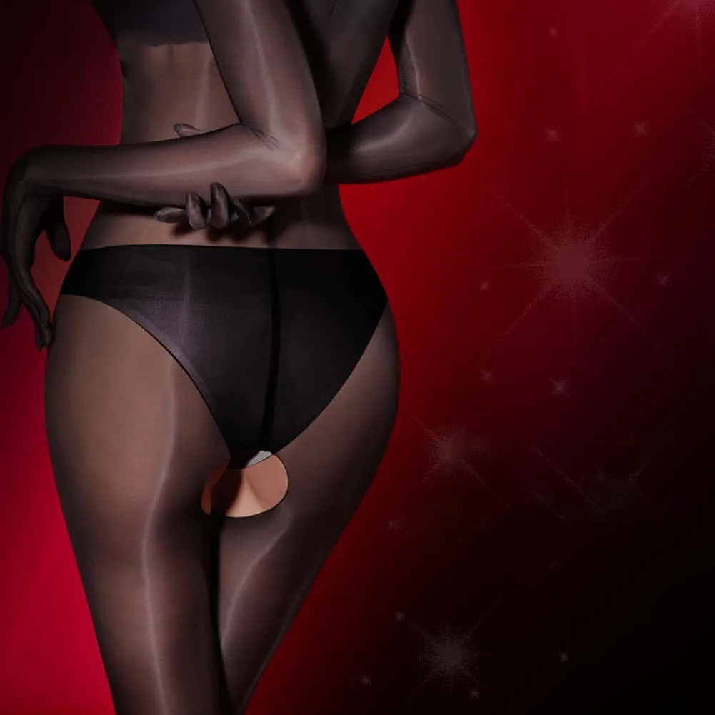 Long Sleeve Bodysuit Womens Lingerie Casual Wear Black Silky Bodysuit Attractive Sleepwear Elastic Bodystocking