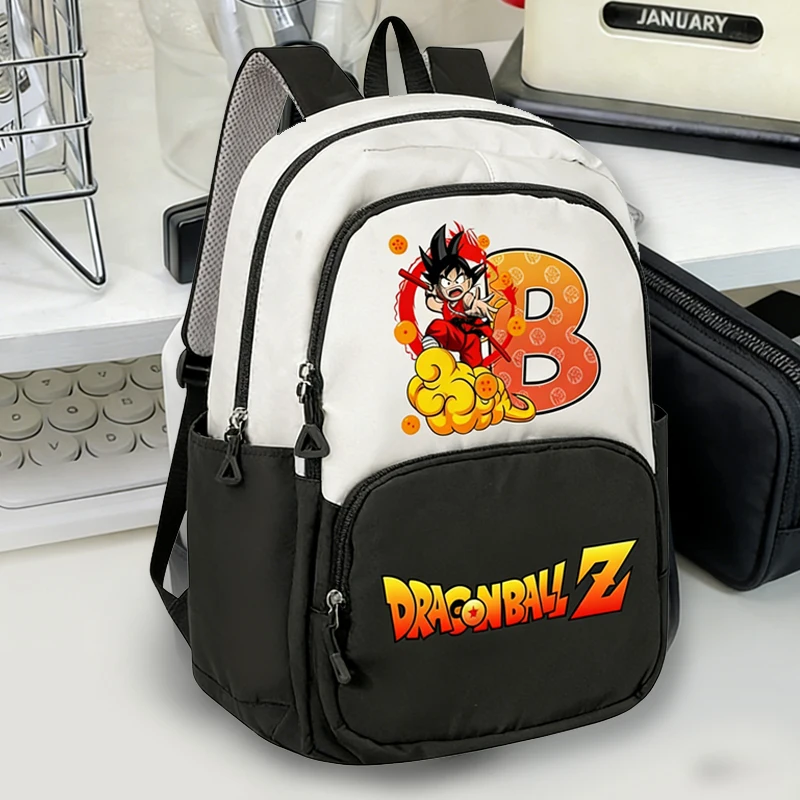 Mochila de Anime Son Goku Dragons Ball Letter A-Z con estuche para lápices, mochila de alta capacidad para niños y niñas, mochila para el regreso a la escuela