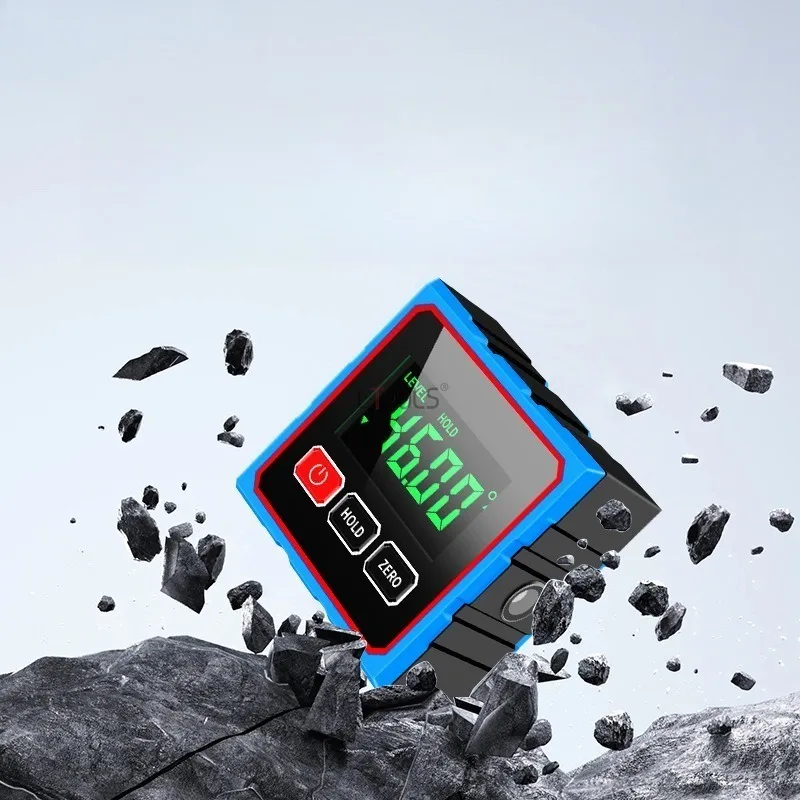 อิเล็กทรอนิกส์ดิจิตอลมุม Dipmeter Dual Cross Laser Gradient วัดระดับเมตรไม้สี่ด้านแม่เหล็ก Inclinometer