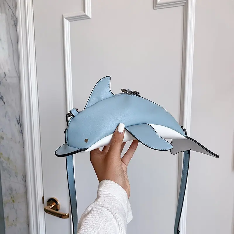 

Женская милая сумка в форме дельфина из искусственной кожи для девочек, сумка через плечо, сумка-тоут