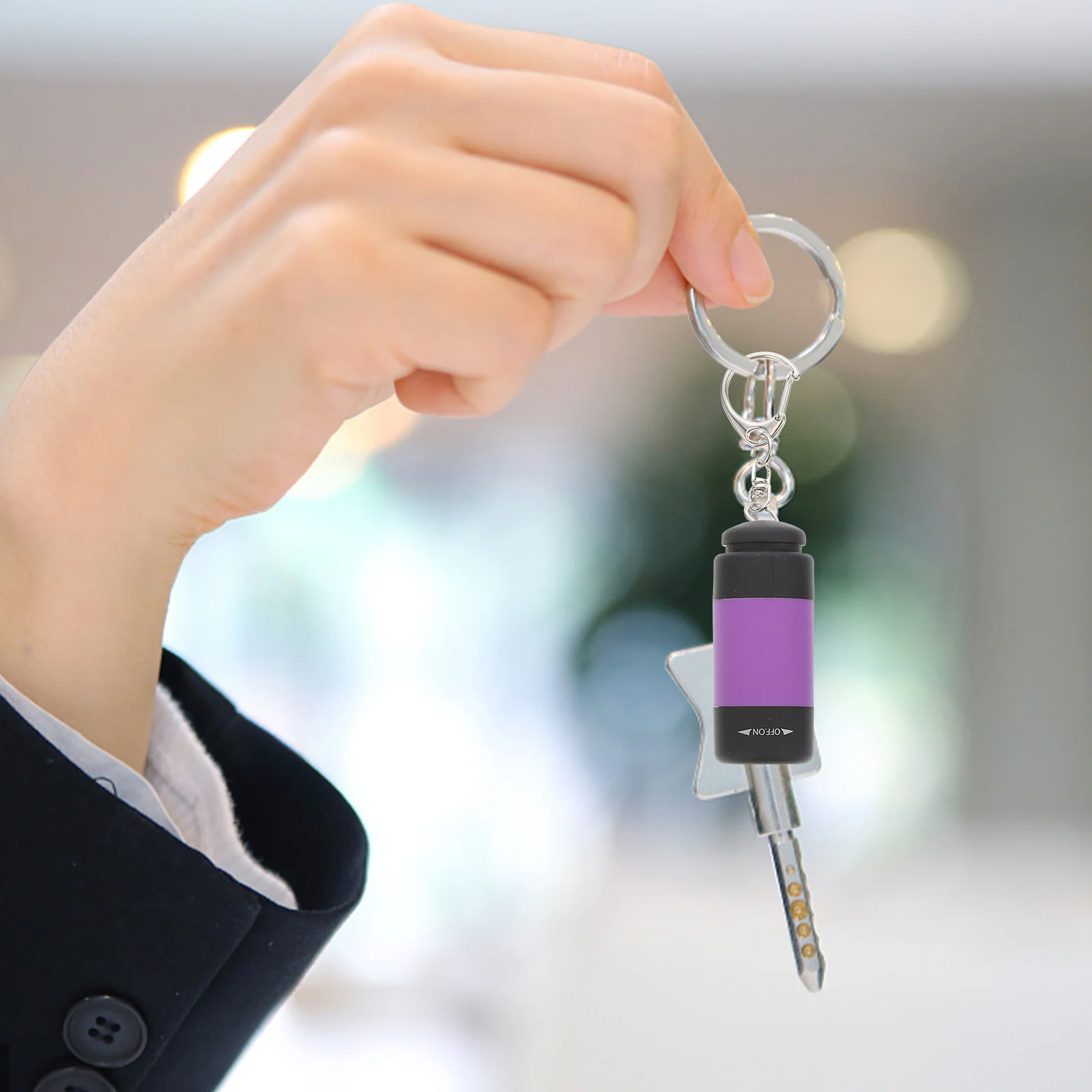 

4Pcs Mini Rechargeable USB Keychain LED Flashlight Portable Lightweight for Hiking Fishing Emergency Key Ring Light