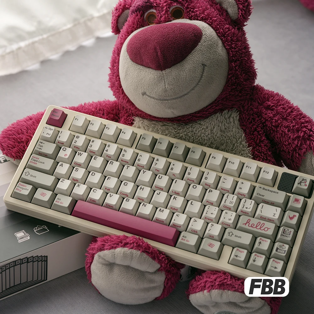 

FBB Keycap Retro Red Vintage Side Engraved Original Factory Height PBT Sublimation Customized Mechanical Keyboard