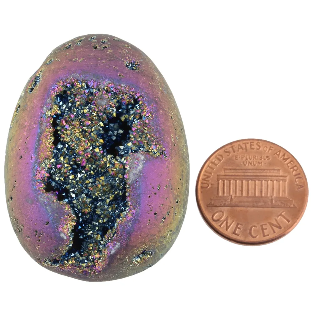 TUMBEELLUWA sfera Geode Druzy rivestita in titanio, cristallo quarzo agata gemma pietra uovo/palla, scultura figurina guarigione
