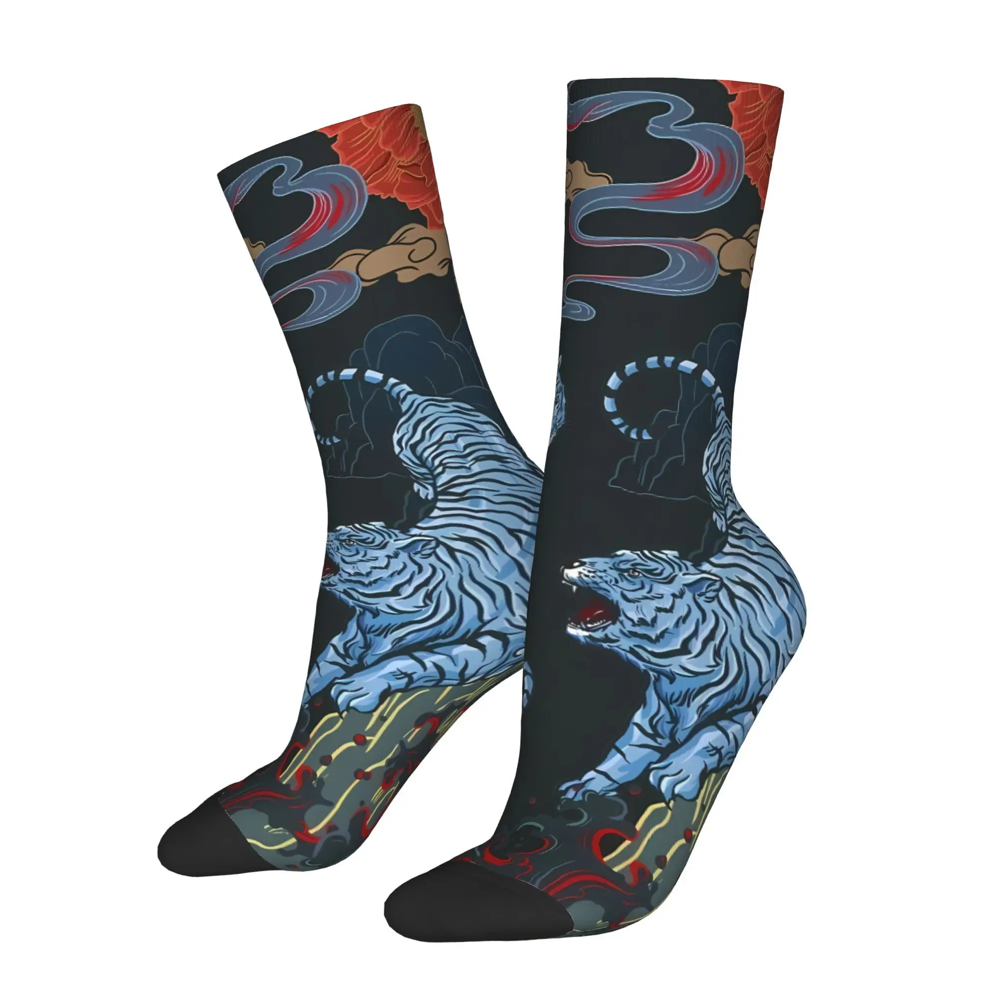 

Tiger Sock Printed Man Polyester Fashion