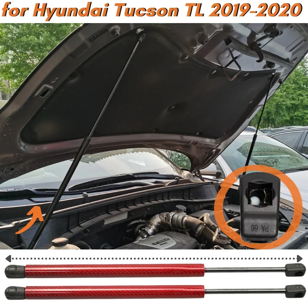 

Qty(2) Hood Struts for Hyundai Tucson TL 2019-2020 Front Bonnet Gas Springs Lift Supports Shock Absorbers Dampers Arm Bars