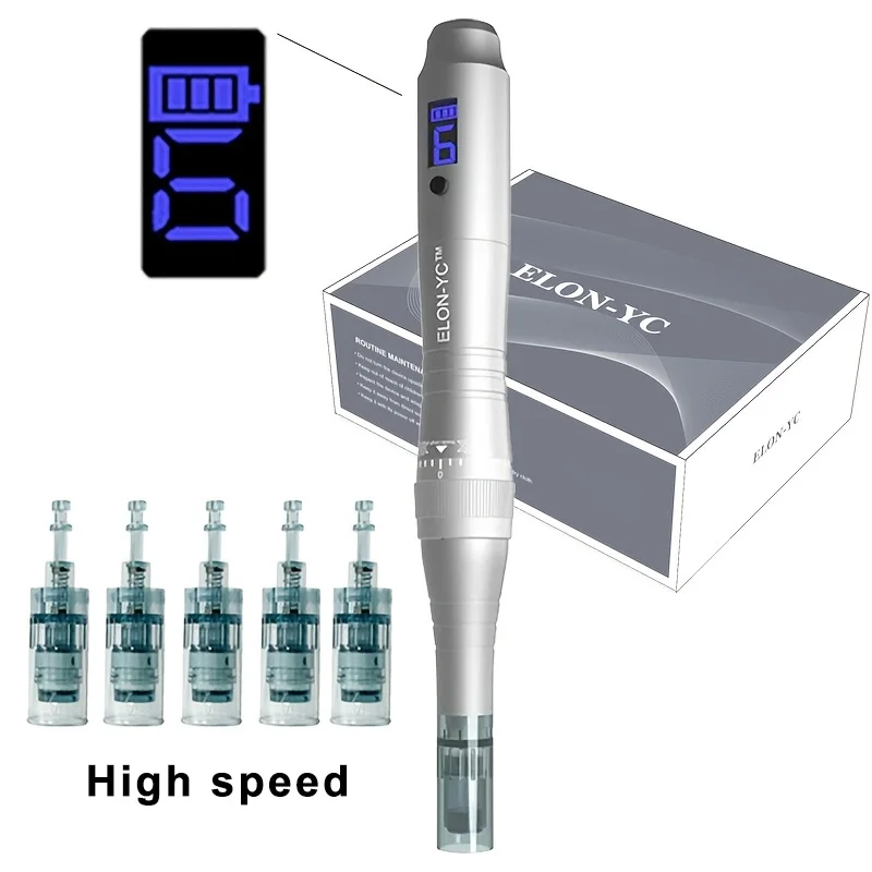 stylo-de-beaute-professionnel-sans-fil-dermapen-elon-yc-ultima-x6-kit-d'outils-de-soin-de-la-peau-avec-5-cartouches-de-remplacement-stylo-a-micro-aiguilles