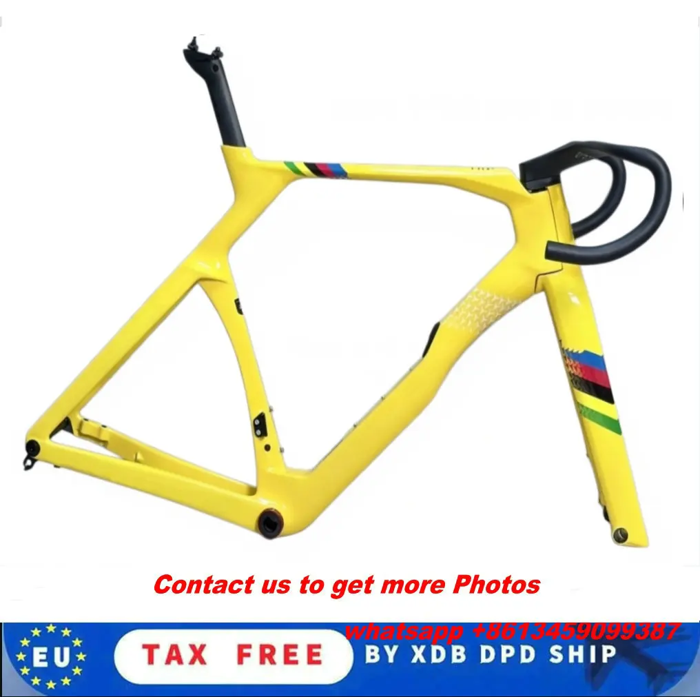 

Карбоновая рама для велосипеда 2026 Y1RS Road Frameset Yellow Rainbow Disc V5RS с рулем, совместимая с Di2, 30 цветов