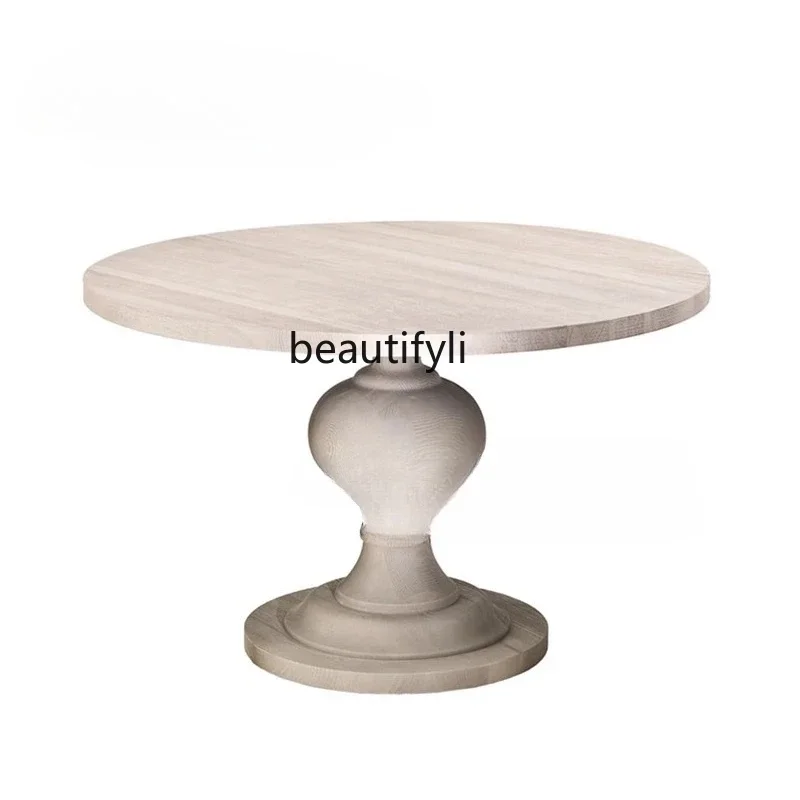 

ss25 Medieval wabi-sabi wind solid wood, French retro cafe backrest leisure chair simple home desk chair