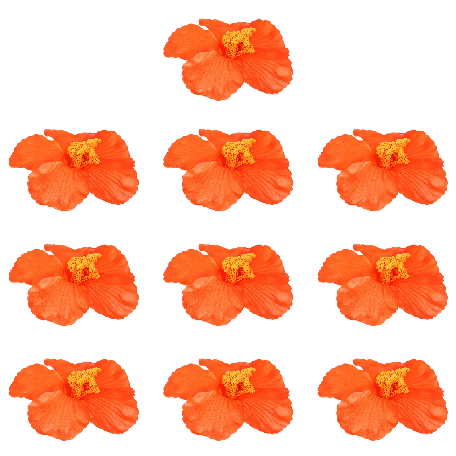 

10Pcs Faux Hibiscus Flowers Vibrant Tropical Decor for Summer Festivals Beach Parties Backyard Events Artificial Blooms