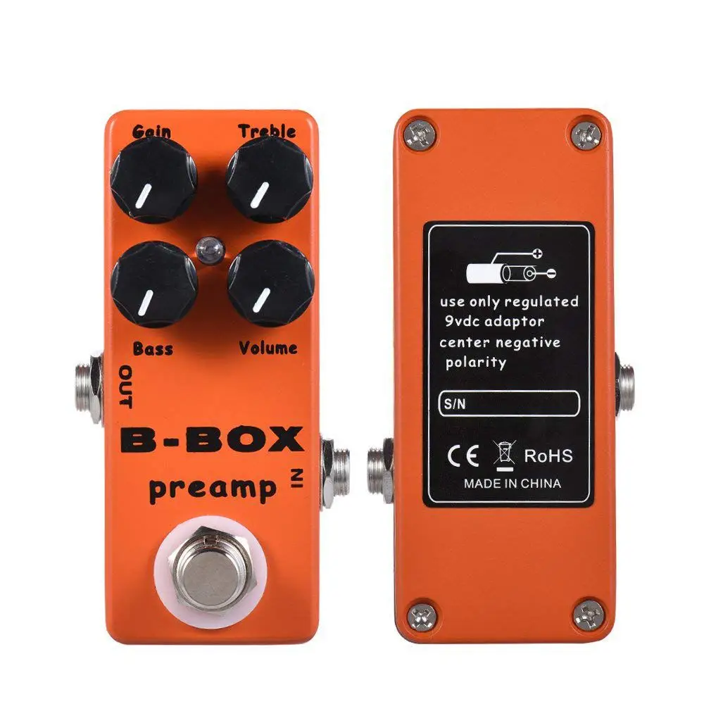 MOSKY-B-Box Preamp Guitarra Elétrica, Overdrive Pedal Efeito, Full Metal Shell, True Bypass