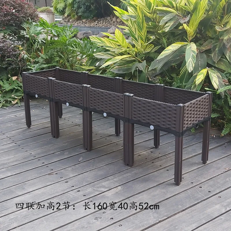 Plastic Raised Garden Bed with Legs Raised Bed with Drainage Holes Propagation Box for Patio Flower Fruit Herb Vegetable Growing