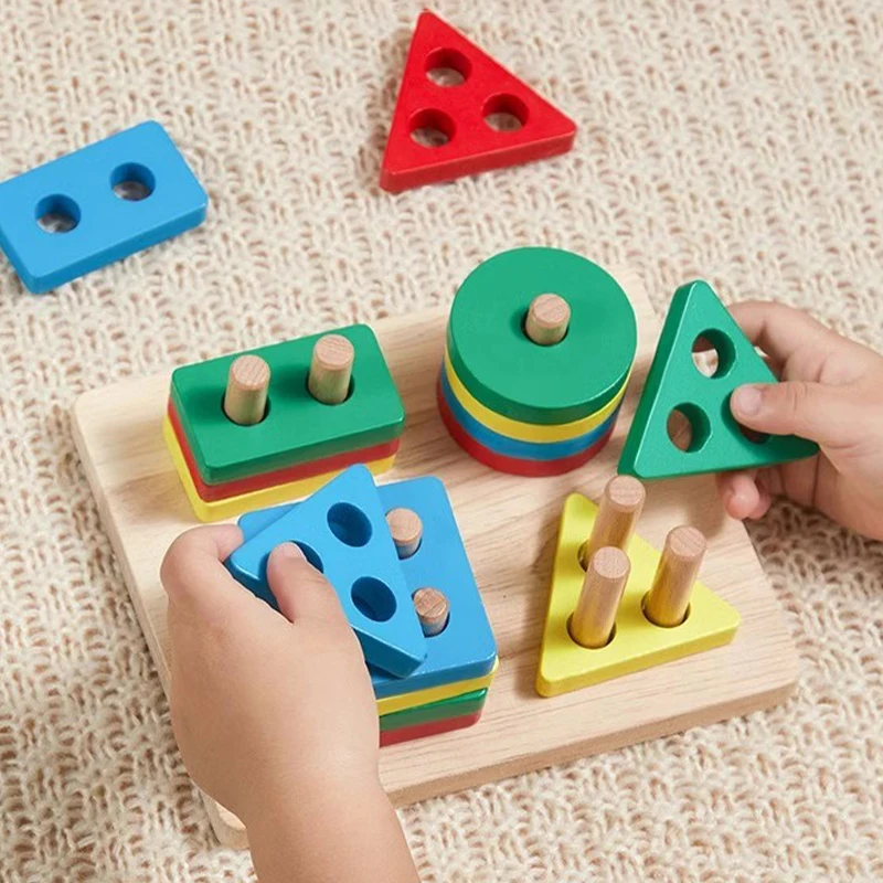 Montessori Wooden Toys 3 Years Boy Girl Baby Development Games Wood Puzzle for Kids Educational Learning Toys for Baby 1 2 Years