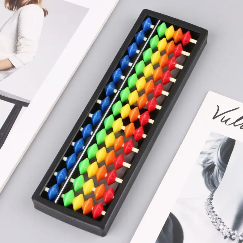 13 Column Portable Plastic Abacus Soroban Calculating Tool With Color QXNF