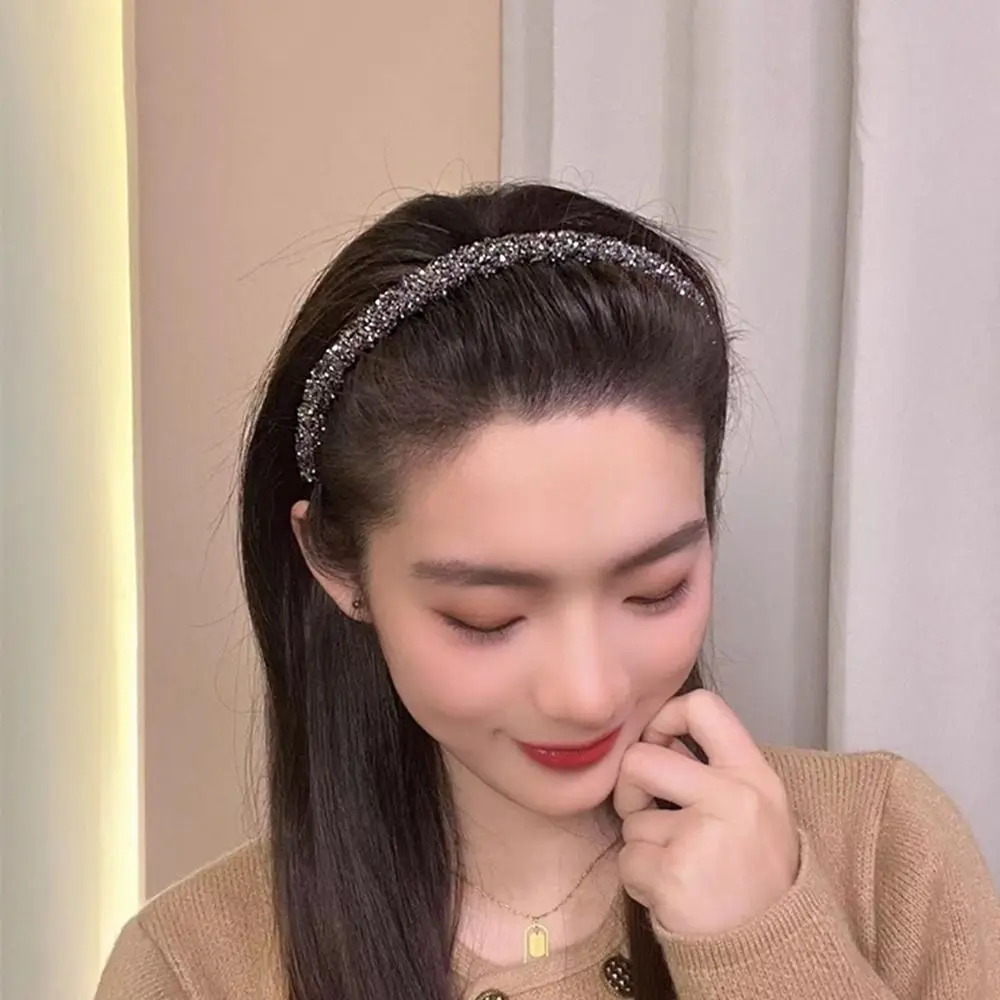 Kunststoff Strass Stirnband süß mit Zahn Gesicht waschen Diamant Haar Reifen koreanischen Stil Make-up Haarband rutsch fest